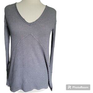 PRINCESS VERA WANG GREY WAFFLE KNIT TOP - XS